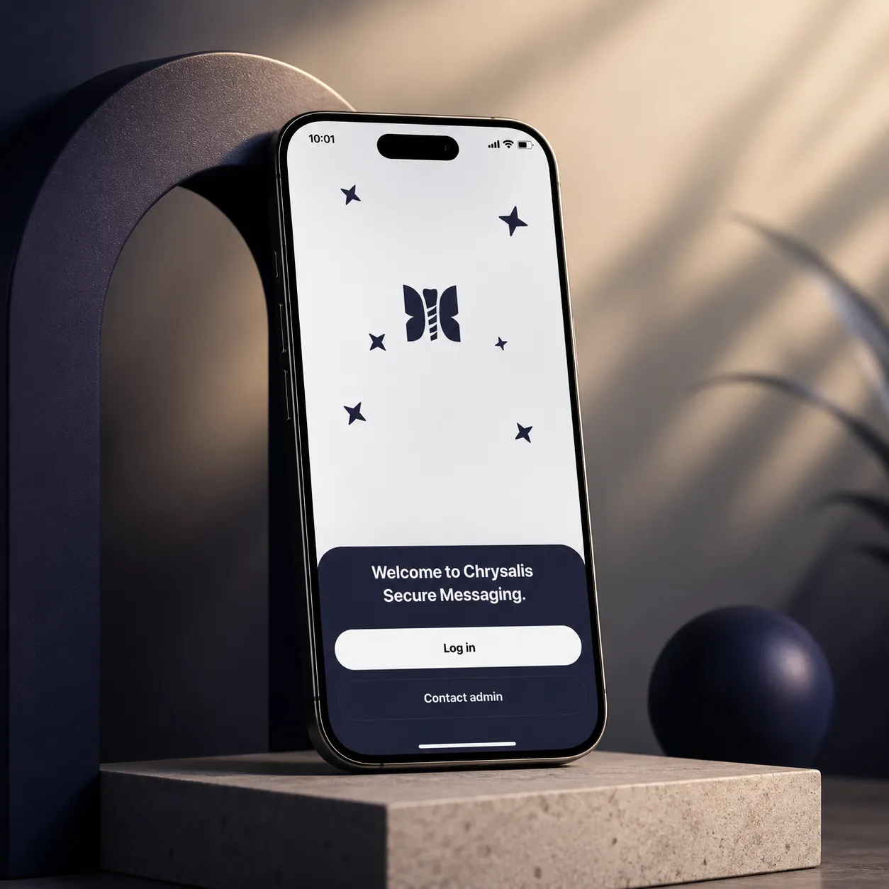 Chrysalis secure messaging login on a phone