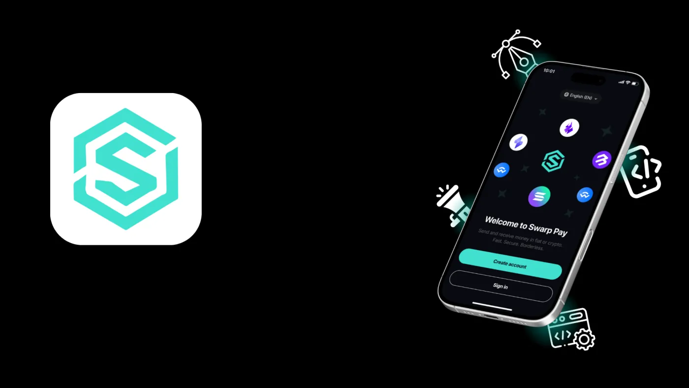Swarp Pay portfolio view listing Solana, USD Coin, Tether and Ethereum holdings