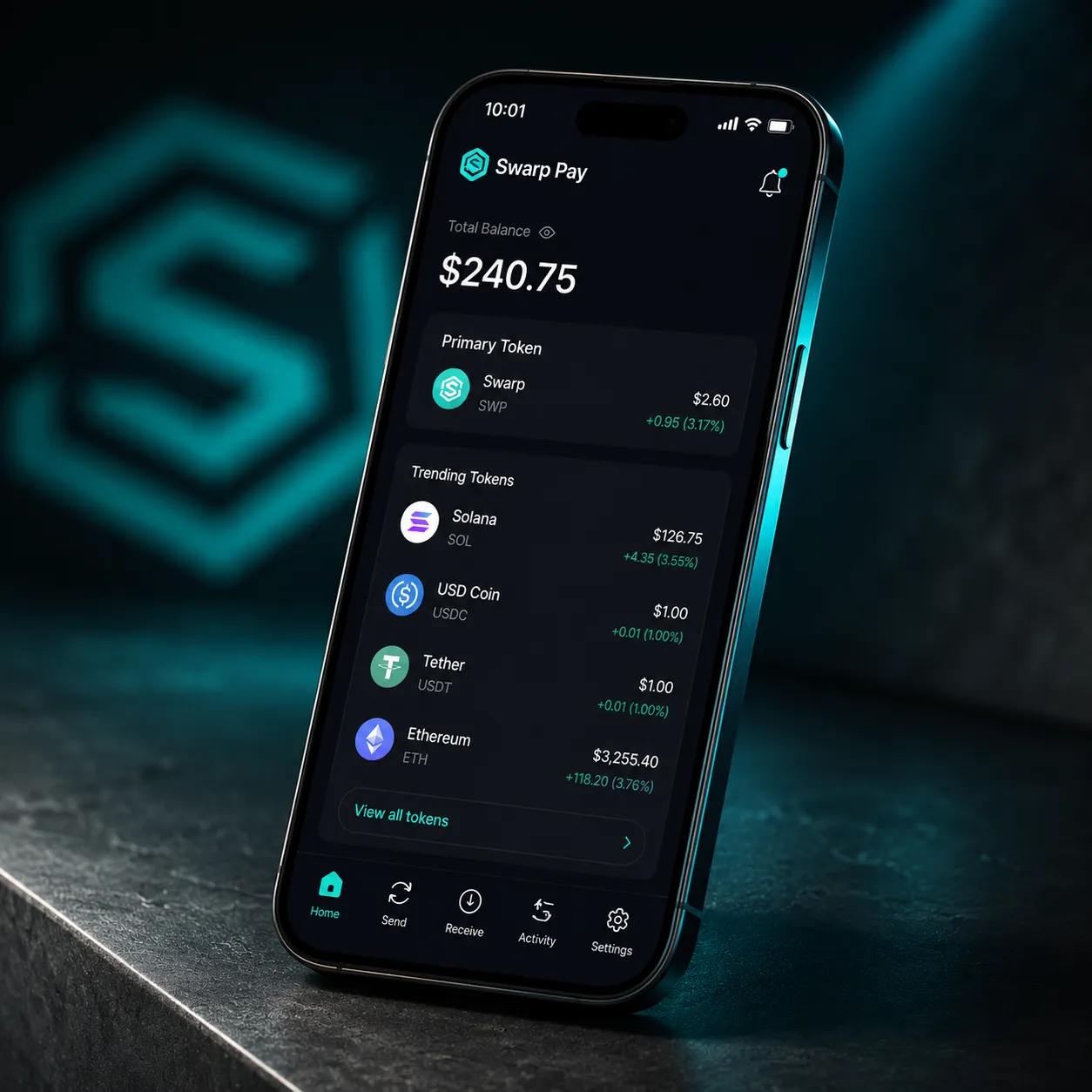 Swarp Pay sign-in screens